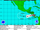 Projected path of T.S. Otto as of 2100 UTC. [NOAA graphic]